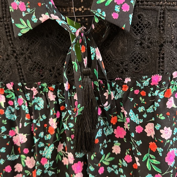 🔥🔥🔥NEW Kate Spade Greenhouse Lace Yoke Floral Cotton Silk Blended Blouse - Picture 8 of 16